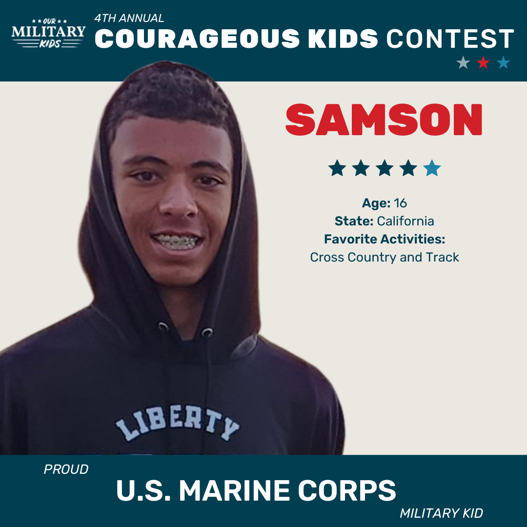 Samson, Courageous Kids Contest U.S. Marine Corps Winner