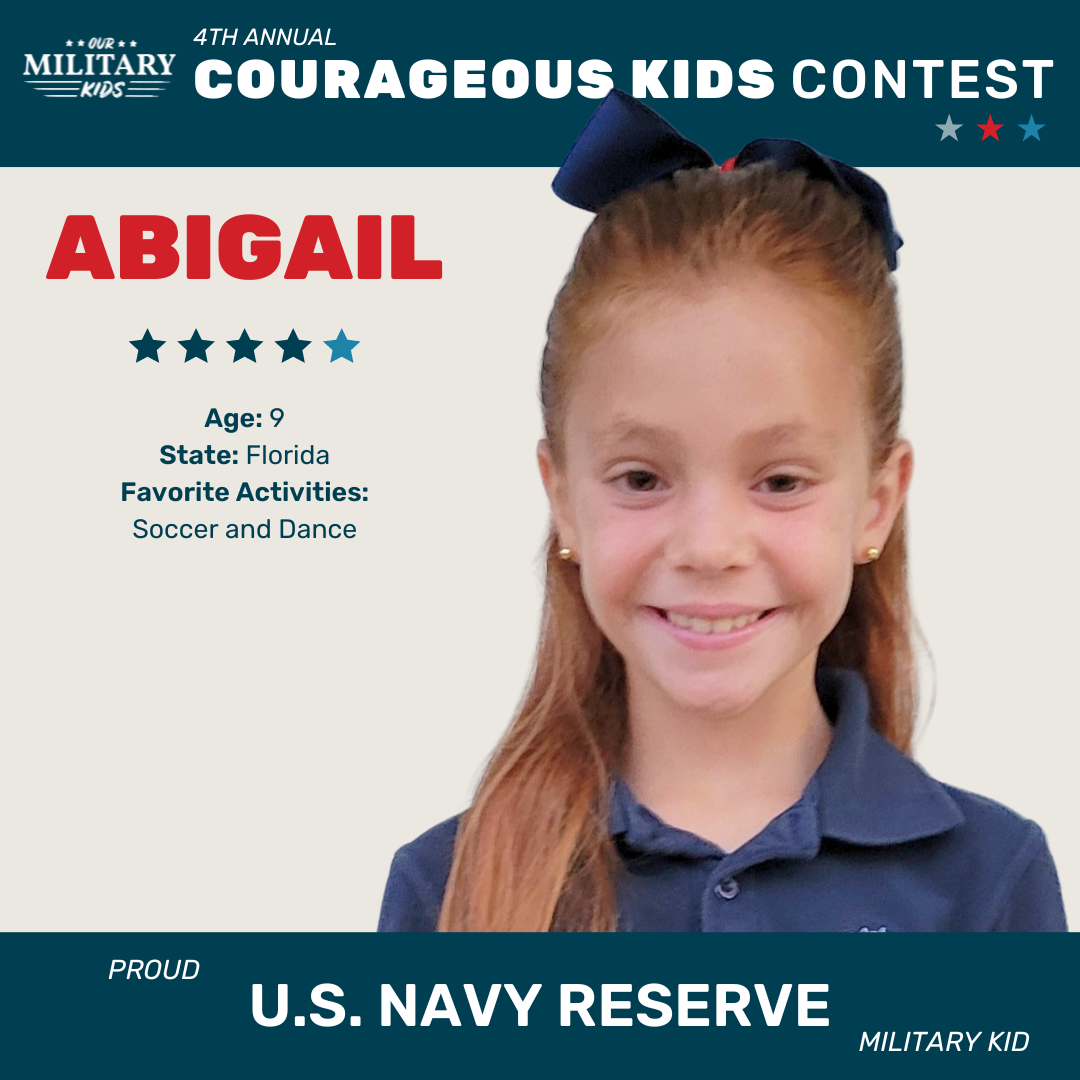 Abigail, Courageous Kids Contest U.S. Navy Reserve Winner