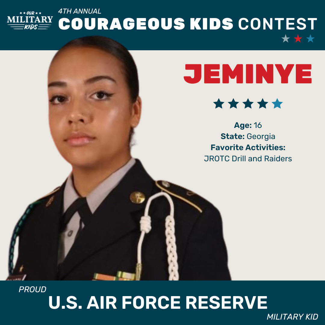 Jeminye, Courageous Kids Contest U.S. Air Force Reserve Winner